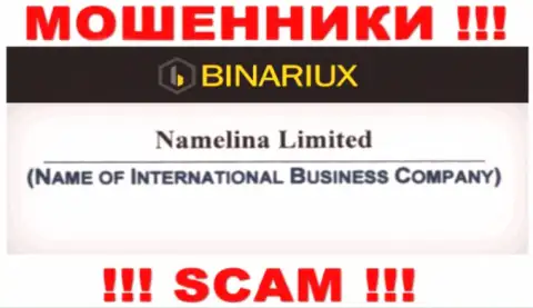 Бинариукс - это жулики, а руководит ими Namelina Limited