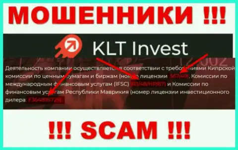 Хоть KLT Invest и указывают на сайте лицензию на осуществление деятельности, знайте - они в любом случае МОШЕННИКИ !