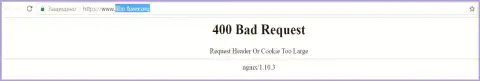 Официальный веб-сервис форекс дилера Fibo-Forex некоторое количество суток заблокирован и выдает - 400 Bad Request (ошибочный запрос)