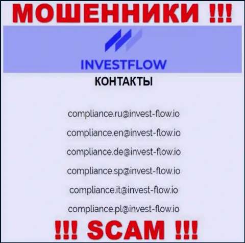 Установить контакт с интернет-мошенниками Инвест Флоу сможете по этому адресу электронной почты (инфа взята с их онлайн-сервиса)