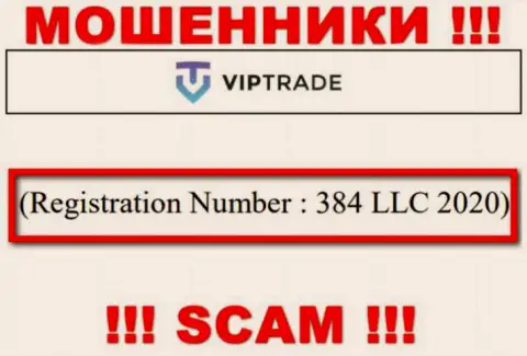 Номер регистрации организации Vip Trade - 384 LLC 2020