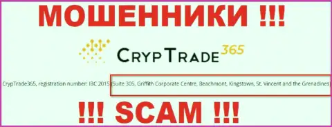 ОБМАНЩИКИ Cryp Trade 365 крадут денежные активы людей, пустив корни в офшоре по следующему адресу Suite 305, Griffith Corporate Centre, Beachmont, Kingstown, St. Vincent and the Grenadines