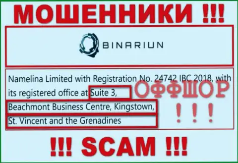 Работать с конторой Binariun весьма опасно - их оффшорный адрес - Suite 3, Beachmont Business Centre, Kingstown, St. Vincent and the Grenadines (инфа с их интернет-портала)