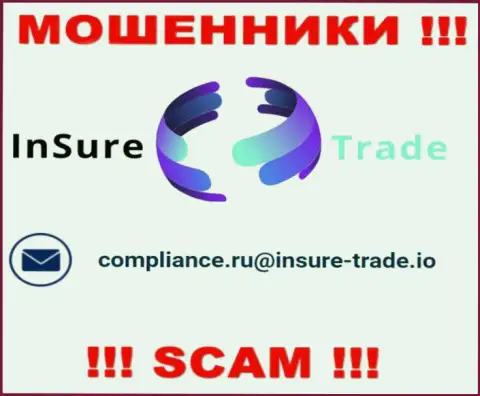 Организация InSure-Trade Io не скрывает свой е-майл и предоставляет его у себя на веб-ресурсе