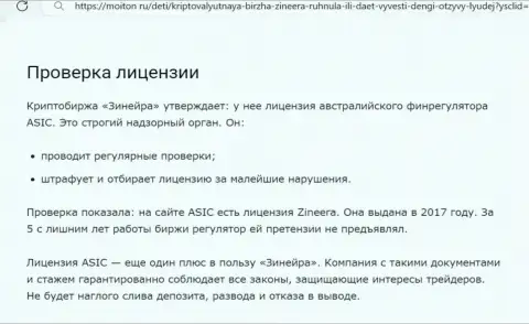 Проверка наличия разрешения на ведение деятельности была проведена создателем информационной статьи на сайте moiton ru