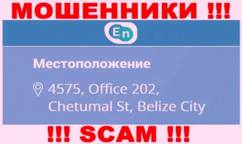 Адрес регистрации ворюг EN-N в оффшорной зоне - 4575, офис 202, улица Четумаль, Белиз Сити, данная инфа размещена на их интернет-сервисе