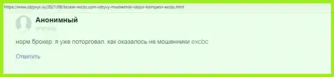 Интернет-сервис otzyvys ru делится отзывом трейдера о организации EXCBC