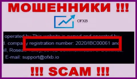 Регистрационный номер, который принадлежит организации OFXB - 2020/IBC00061