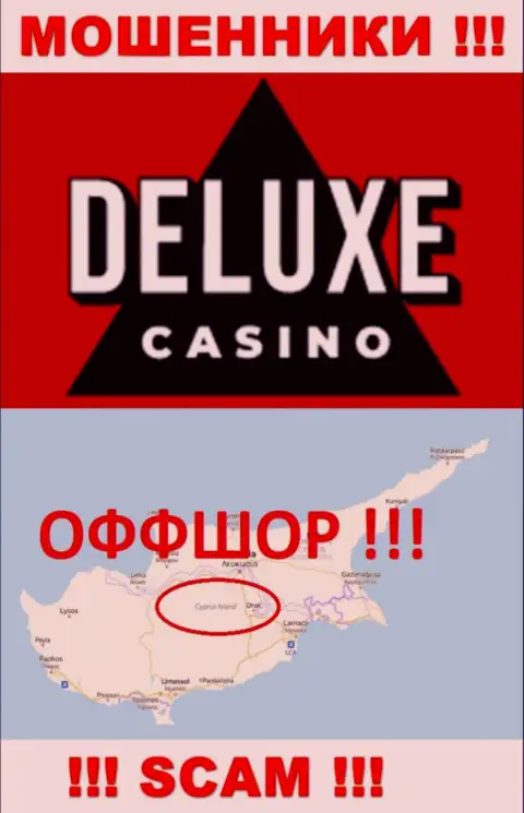 Deluxe Casino - это противоправно действующая контора, пустившая корни в офшоре на территории Кипр