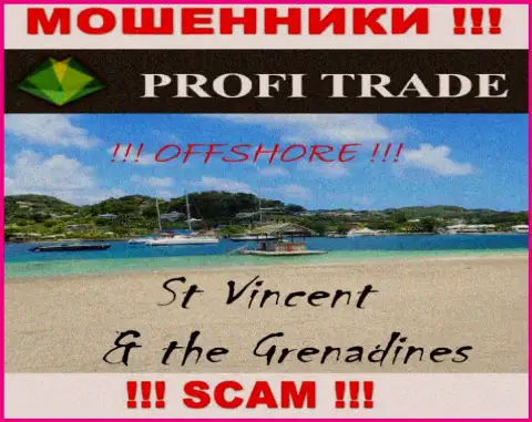 Базируется контора ПрофиТрейд в оффшоре на территории - St. Vincent and the Grenadines, МОШЕННИКИ !!!