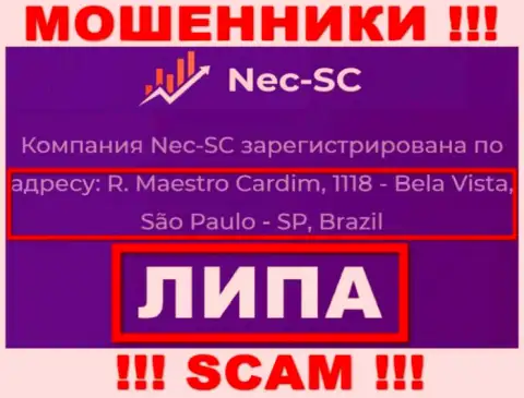 Где реально зарегистрирована контора NEC SC непонятно, инфа на сайте неправда