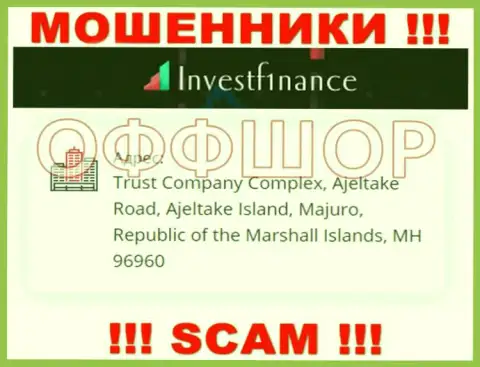 Довольно рискованно иметь дело, с такими мошенниками, как контора Invest F1nance, поскольку скрываются они в офшоре - Trust Company Complex, Ajeltake Road, Ajeltake Island, Majuro, Republic of the Marshall Islands, MH 96960