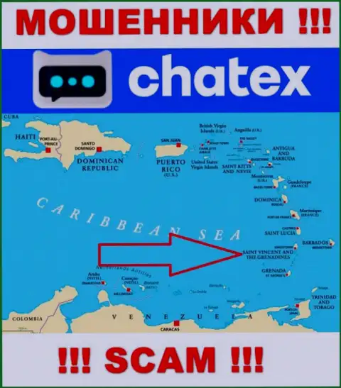 Не верьте internet-мошенникам Чатекс Ком, так как они находятся в офшоре: Сент-Винсент и Гренадины