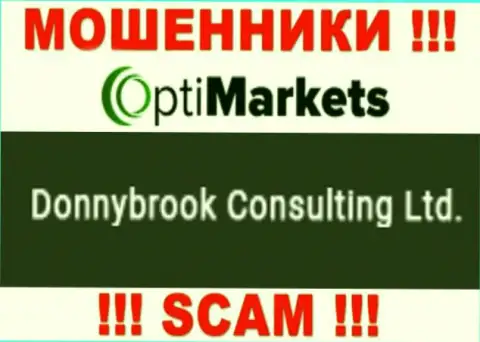 Мошенники ОптиМаркет пишут, что Donnybrook Consulting Ltd владеет их лохотронном
