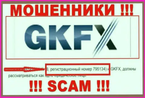 Регистрационный номер мошенников всемирной паутины организации GKFX Internet Yatirimlari Limited Sirketi - 795134