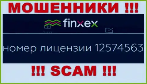 Finxex прячут свою жульническую сущность, показывая у себя на веб-сайте лицензию